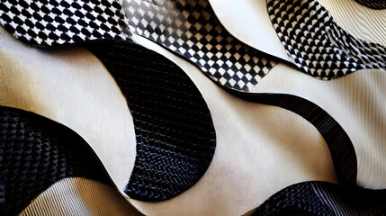 Abstract Houndstooth Wave Pattern Textile Background