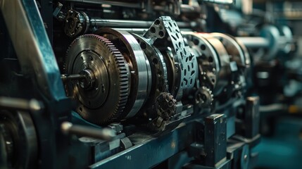 Intricate Gears and Mechanisms of Industrial Machinery