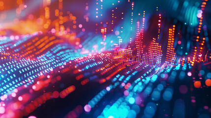 Abstract digital background. Various data trends and patterns