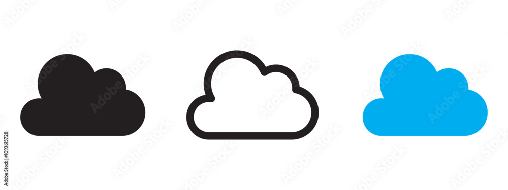 Fototapete Cloud icon vector for web and mobile app. cloud sign and symbol,  cloud symbol in line and glyph style. Vector illustration.