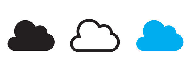 Cloud icon vector for web and mobile app. cloud sign and symbol,  cloud symbol in line and glyph style. Vector illustration.