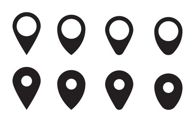 Set of location pin icons. location pin place marker. Location icon. Map marker pointer icon set. Modern map markers. Pin icon vector isolated on white background.