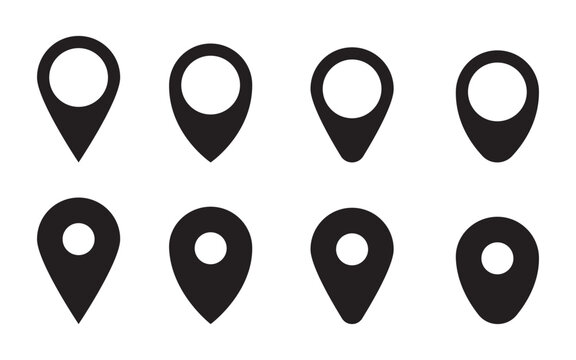 Set of location pin icons. location pin place marker. Location icon. Map marker pointer icon set. Modern map markers. Pin icon vector isolated on white background.