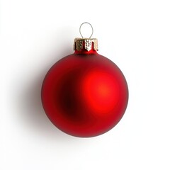 Red Christmas Ball on a Bright Snowy Holiday Scene