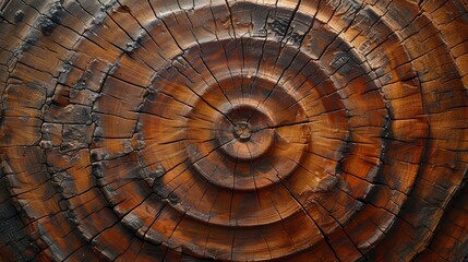 Intricate patterns reveal the beauty of aged wood with deep grooves and natural textures captured in close-up. Generative AI