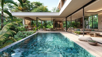 Modern Luxury Villa with Swimming Pool and Garden