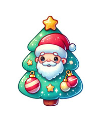 Obraz premium Christmas, stickers, holiday, festive, decorative