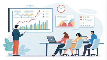 Fototapeta premium Financial budget planning with chart report statistical working.analyzing sales data and economic growth graph chart.Business strategy