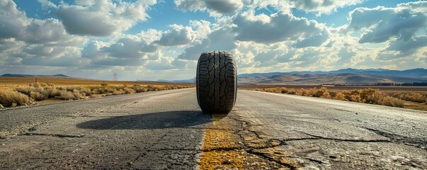 car wheel on the road.