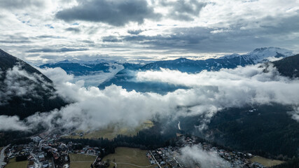 snow covered mountains