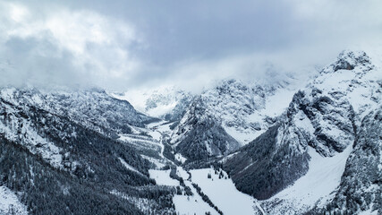 snow covered mountains