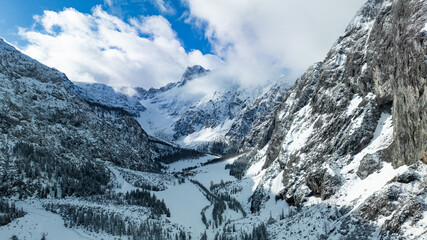 snow covered mountains