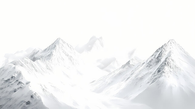 White or transparent snow mountain landscape pnj. Snowy Mountain Vista. Illustration