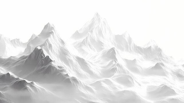 White or transparent snow mountain landscape pnj. Snowy Mountain Vista. Illustration