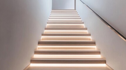 Gentle under-staircase lighting, modern and functional