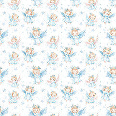 seamless pattern with angels