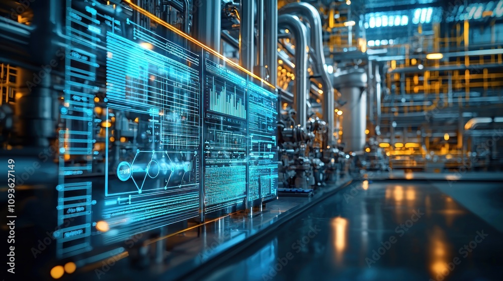 Poster Digital Display with Data Visualizations in Industrial Setting