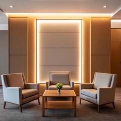 Soft under-table lighting in a lounge, providing a modern touch