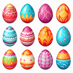 Vibrant Easter Egg Illustration on White Background