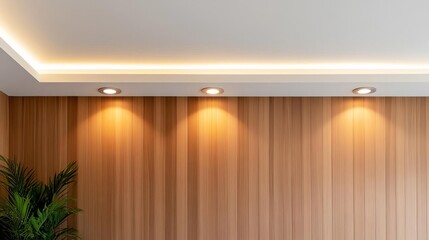 Warm recessed ceiling lights in a spa, creating an ultimate relaxation zone