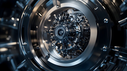 Dark Matter Detector: Advanced Technology, Precision Engineering, Futuristic Design, 3D Rendering, Metallic