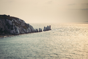 View over The Needles at the Isle of Wight, UK