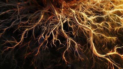 an abstract digital artwork presenting the acronym DEI as a series of interconnected threads, Each thread representing a different narrative woven into the fabric of society