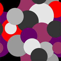 Seamless colorful multicolor art decor wallpaper print pattern with circles background for paper, textile, pck etc abstract geometry vector illustration endless	
