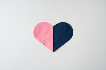 pink and navy Paper Heart	
