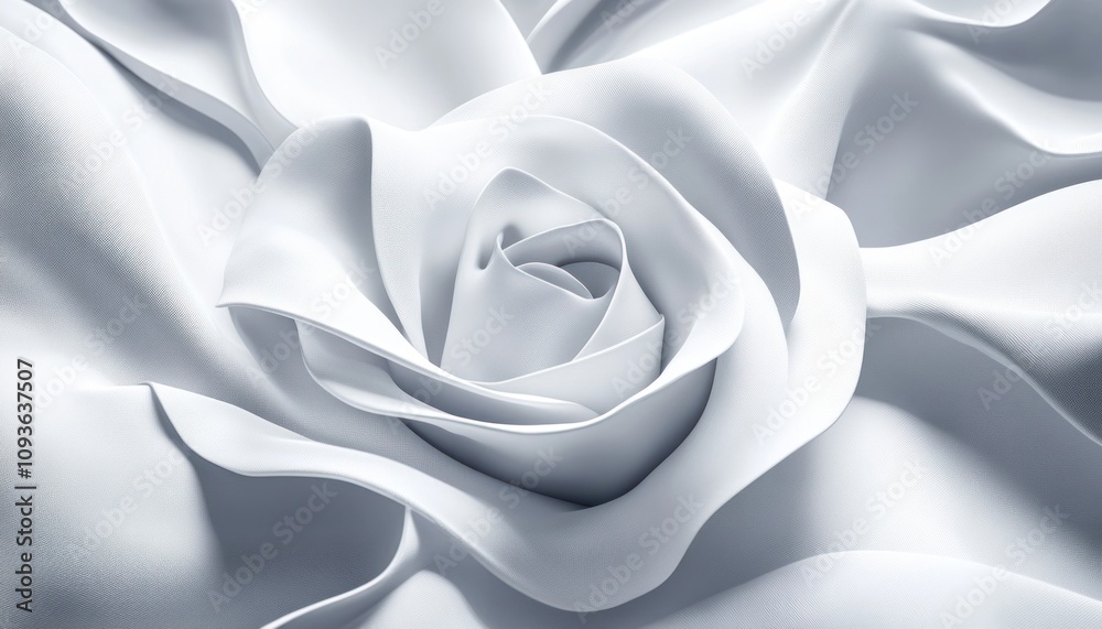 Aufkleber abstract white rose-like structure with textured surface