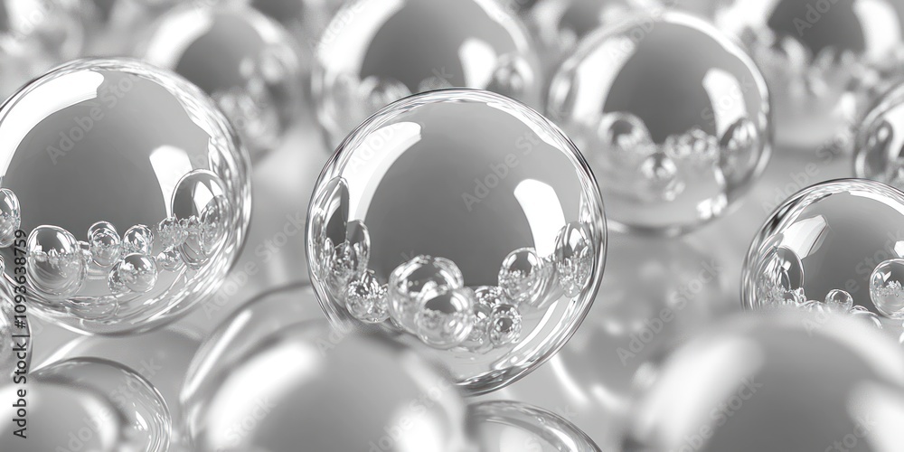 Aufkleber abstract close-up of shiny, interlocking spheres