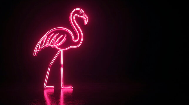 Neon LED Flamingo Sign with Vibrant Glowing Legs