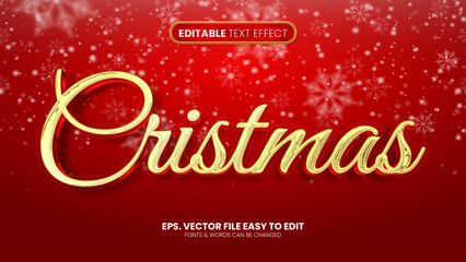 Luxury Merry Christmas 3d and happy new year editable text effect
