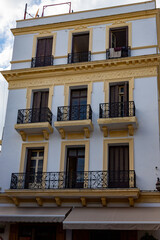 Façade architecture in Tangier, Morocco