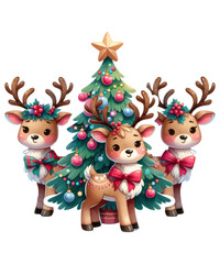 Naklejka premium Christmas, stickers, holiday, festive, decorative