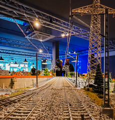 A train track with a man standing on it