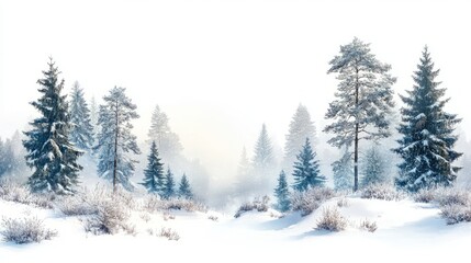 background of snowdrifts and a Christmas tree with space for text