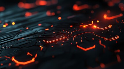 Futuristic circuit design with glowing lines