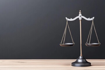 Balances of Justice, Legal concept of Judiciary, Jurisprudence and Fairness., space for text (created with Stock)