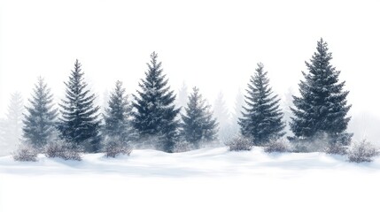 Fototapeta premium background of snowdrifts and a Christmas tree with space for text