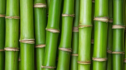 Fototapeta premium Close-up of Vibrant Green Bamboo Stems