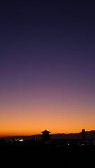 violet and yellow sunset