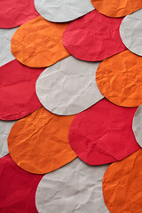 Red, Orange & grey fish scale Paper background	