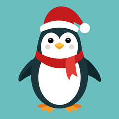 penguin with santa hat