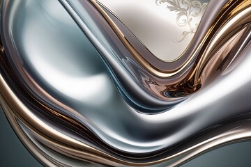 Ethereal Fluid Design with Bold Dimensional Shapes and Luxurious Background