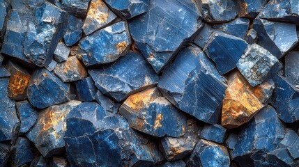 Vibrant blue and orange stone texture background with natural patterns