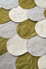 Green grey and white fish scale Paper background	
