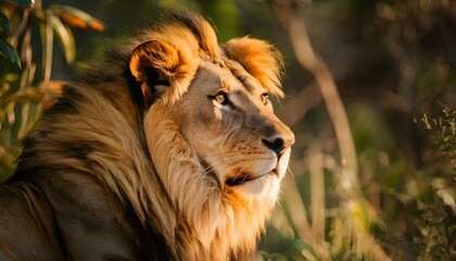 Obraz premium portrait of a lion in the sun