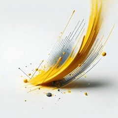 A swirling splash of yellow paint, creating a dynamic and abstract form.