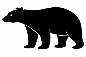 Bear standing silhouette vector. Bear silhouette vector illustration on white background